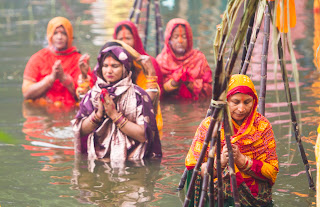 Chhat Puja of setting sun
