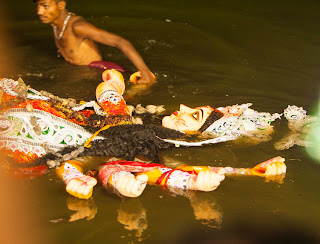 A bittersweet Farewell, Durga idol immersed