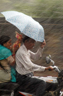 Rain drops and hot tin plate